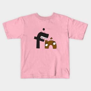 F and N alphabet Lore Lowercase Kids T-Shirt